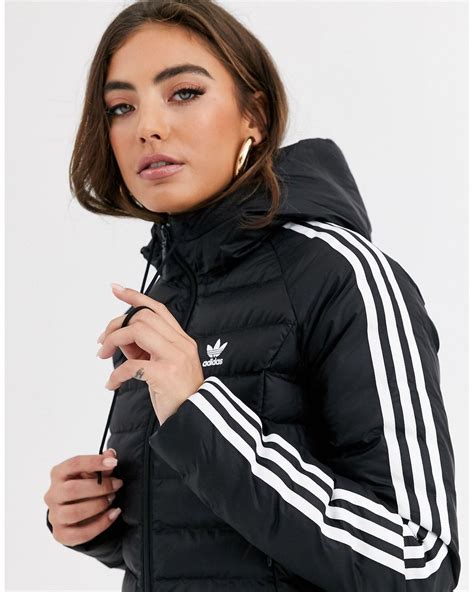 adidas padded jacked 3 stripe maat 40 dames|Amazon.com: Adidas 3 Stripe Jacket Women.